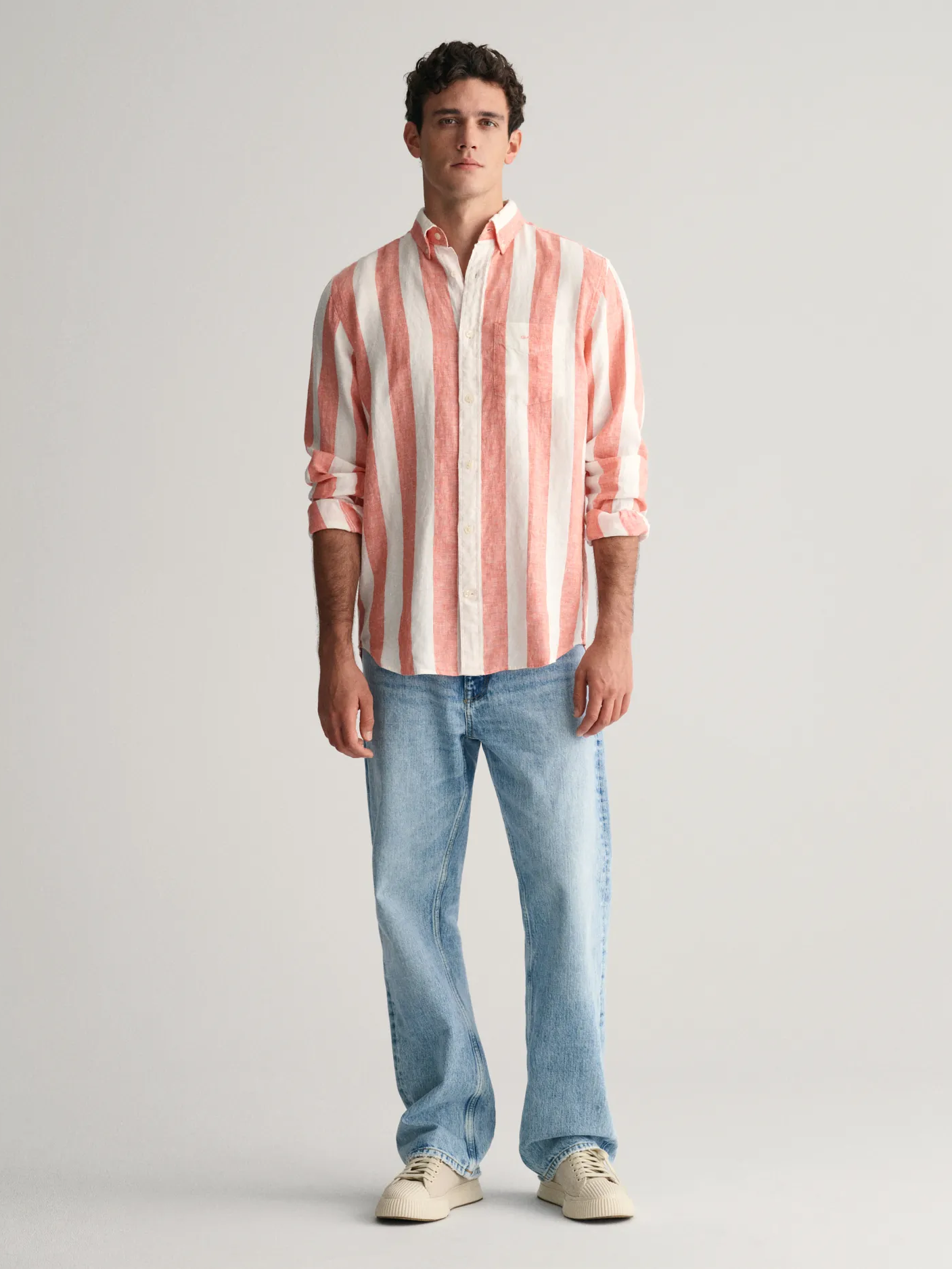 REG BOLD STRIPE LINEN SHIRT-Skjorter-Gant-Aandahls