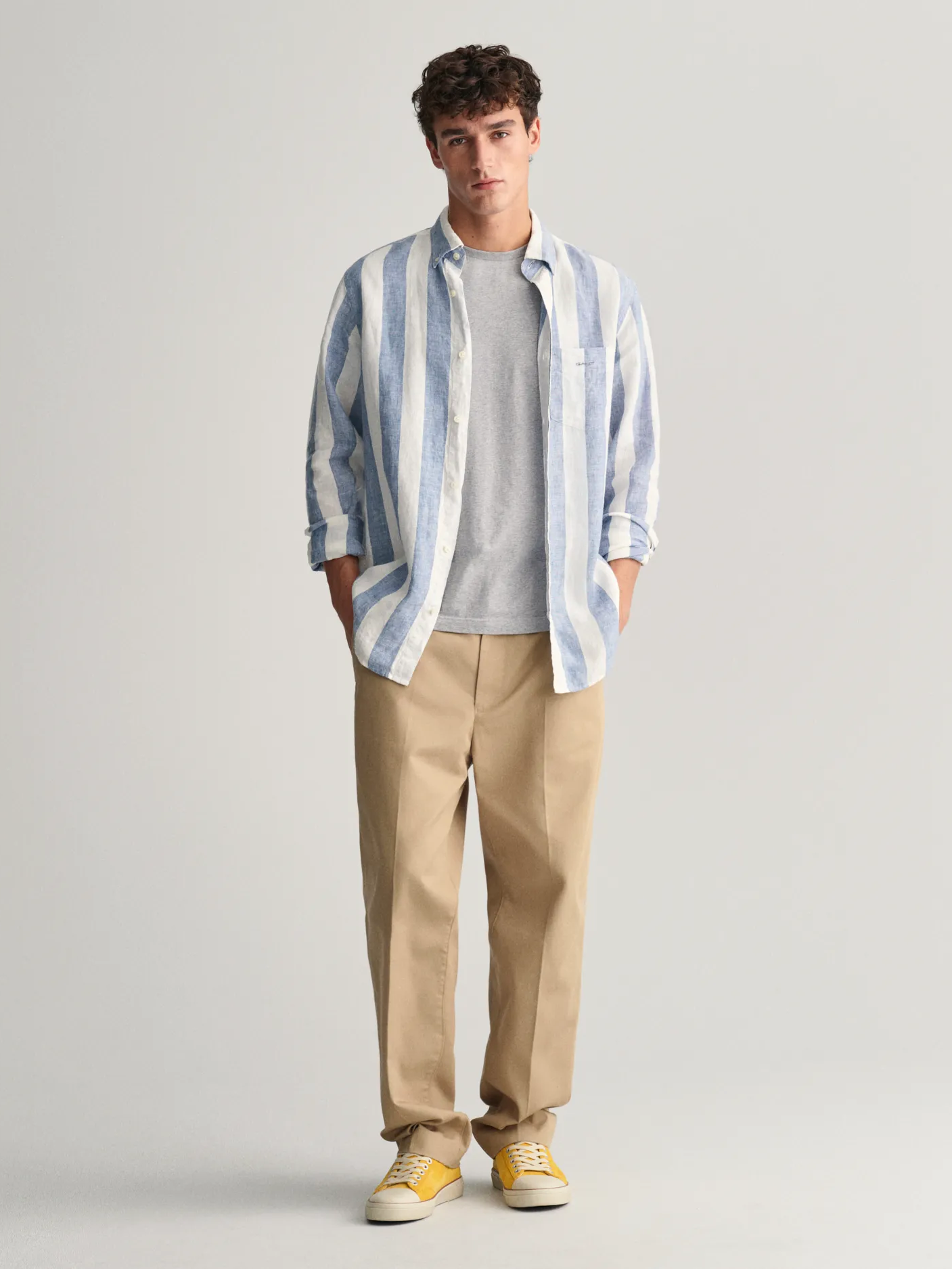 Reg Bold Stripe Linen Shirt-Skjorter-Gant-Aandahls