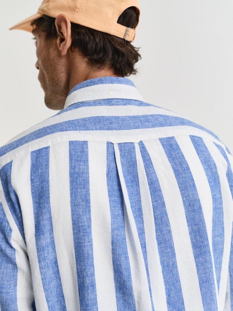 Reg cotton linen bold stripe shirt-Skjorte-Gant-Aandahls