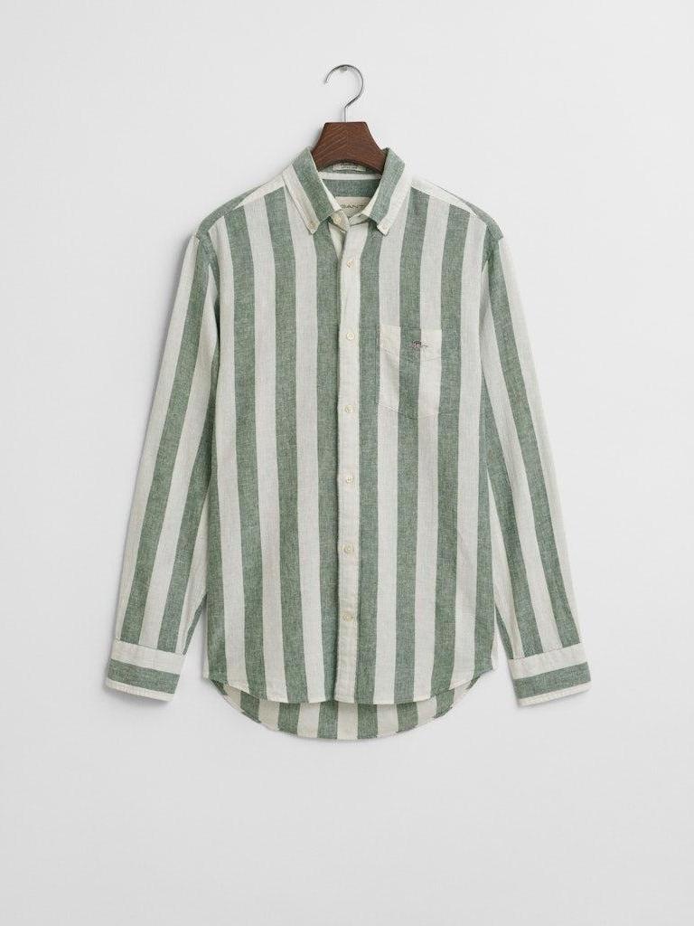 Reg cotton linen bold stripe shirt-Skjorte-Gant-Aandahls