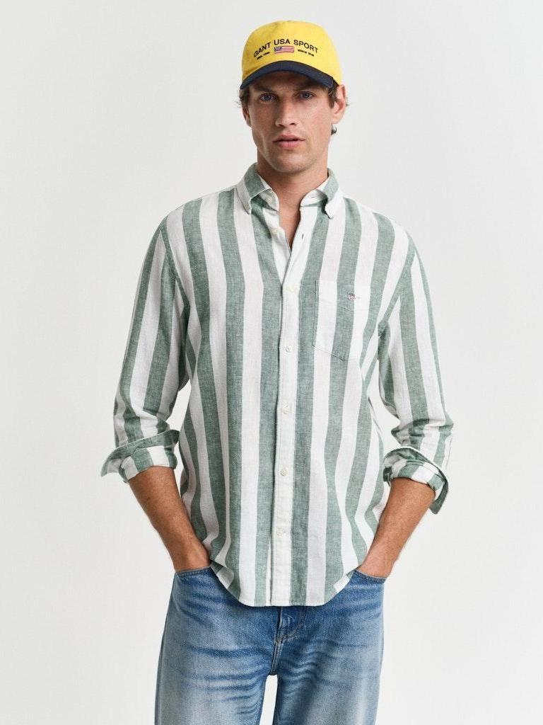 Reg cotton linen bold stripe shirt-Skjorte-Gant-Aandahls