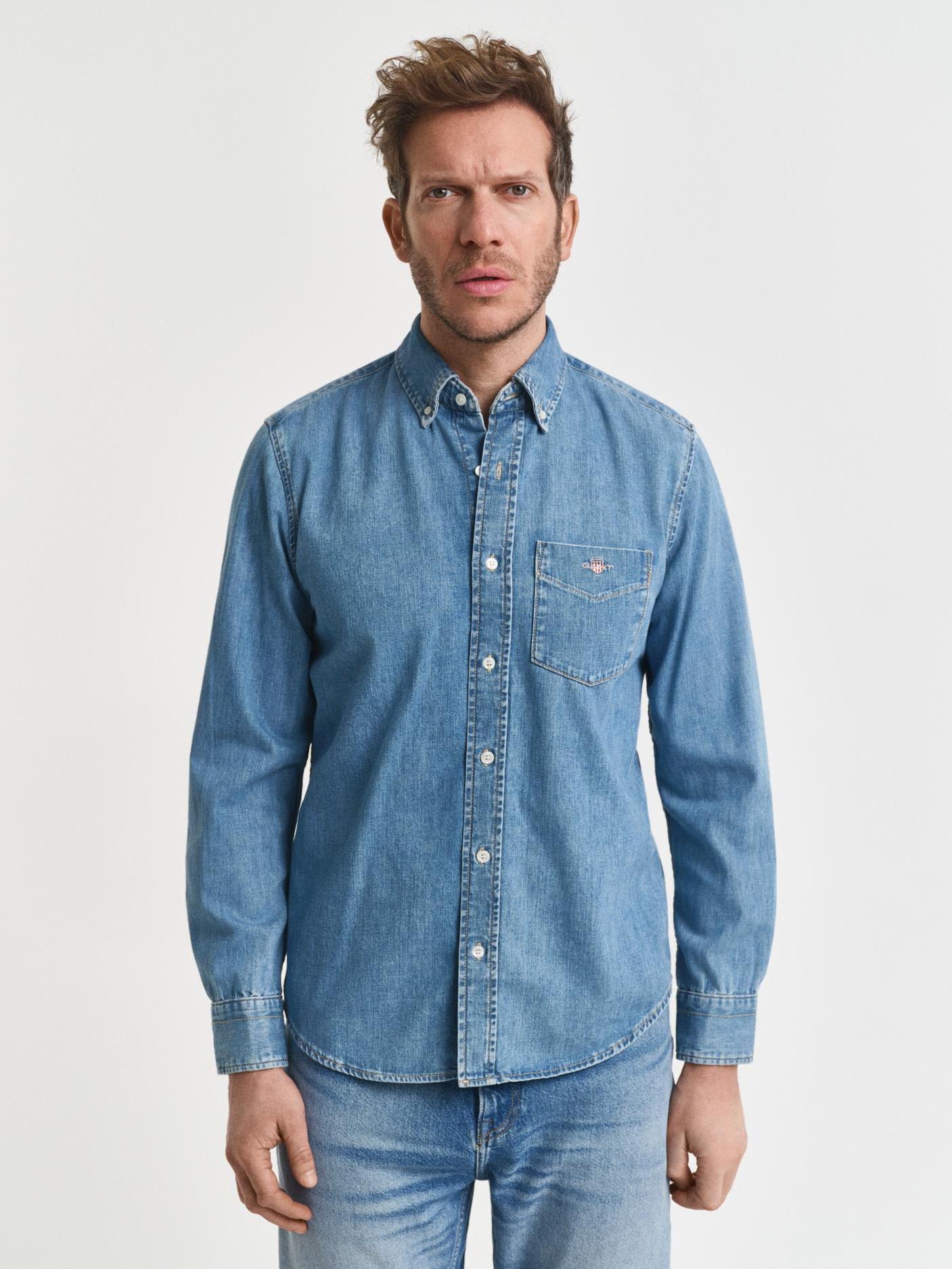 Reg Denim Shirt-Skjorte-Gant-Aandahls