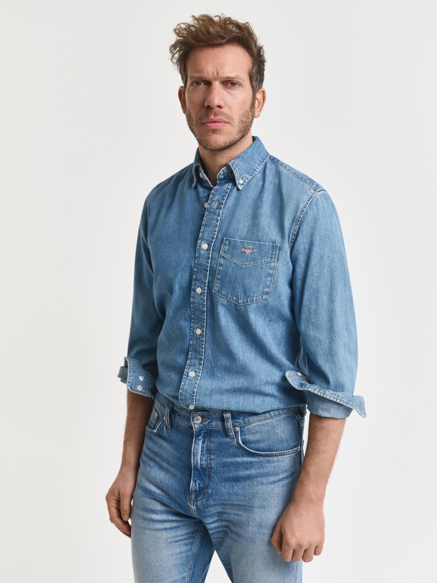 Reg Denim Shirt-Skjorte-Gant-Aandahls