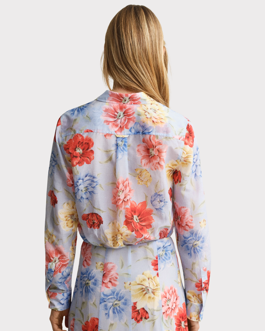 Reg Floral Print Ctn Silk Ls Shirt