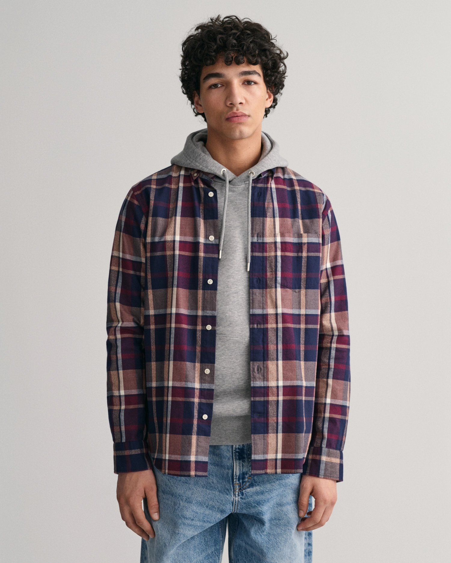 Reg Jaspe Check Shirt-Skjorter-Gant-Aandahls