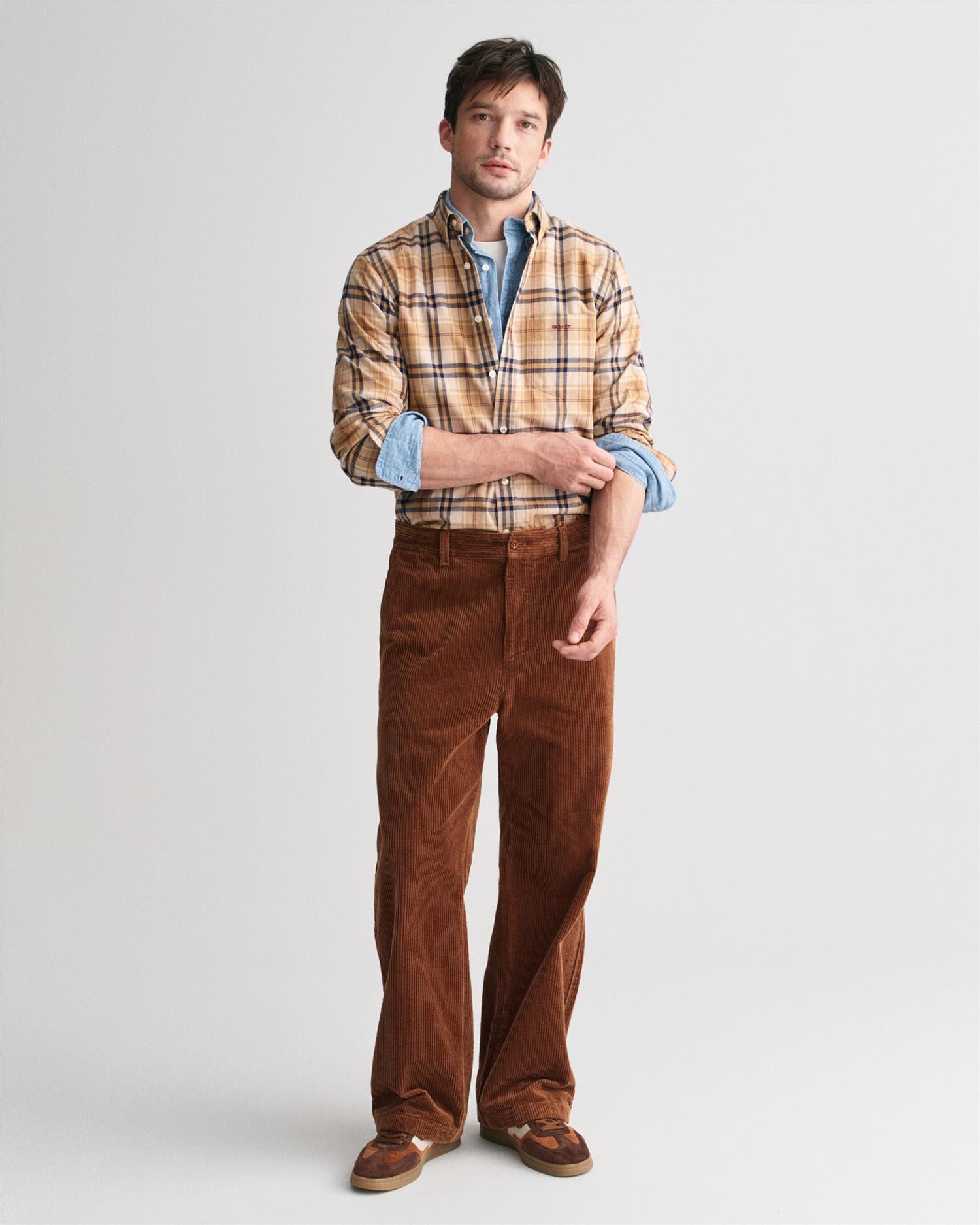 Reg Jaspe Flannel Plaid Shirt-Skjorte-Gant-Aandahls