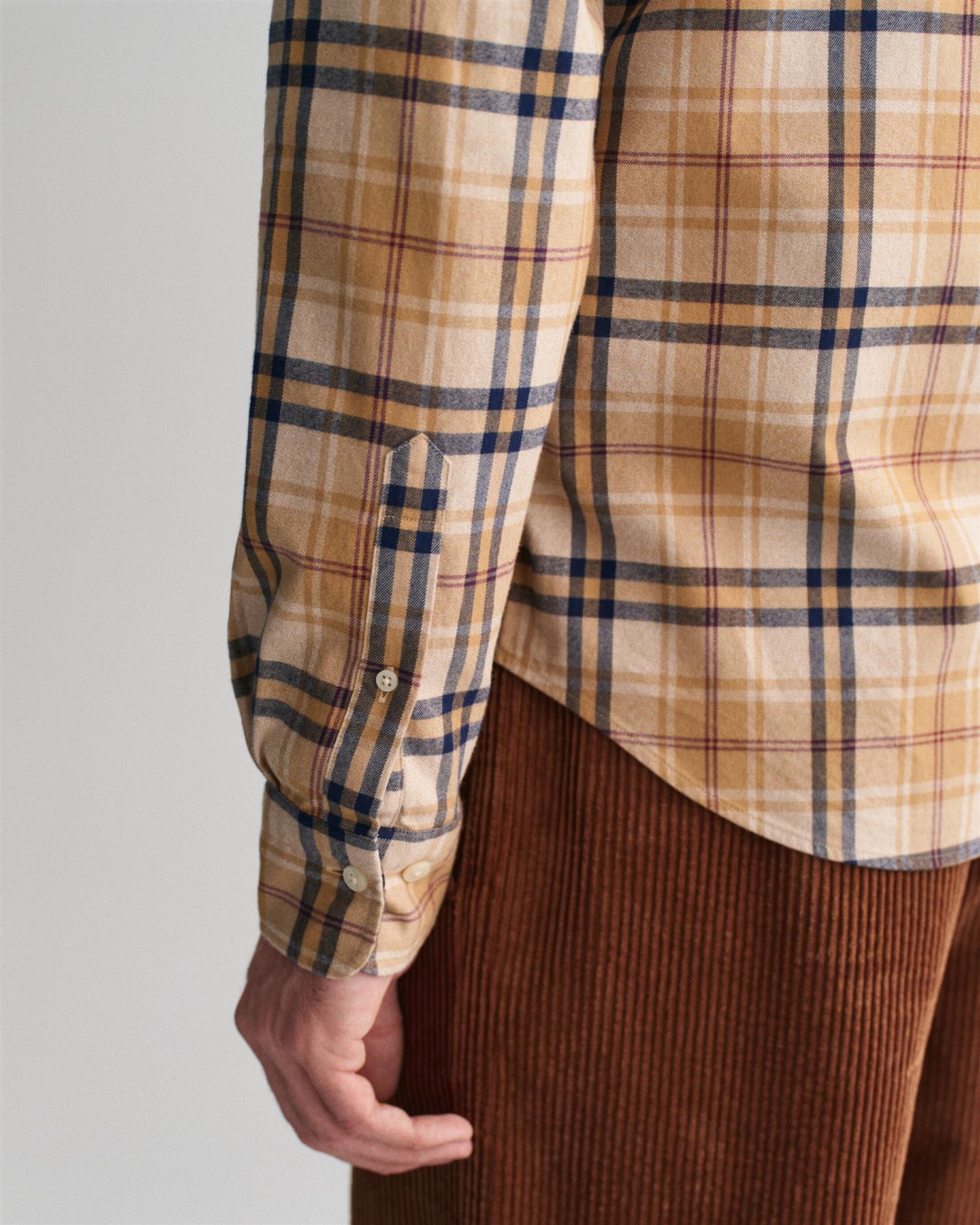 Reg Jaspe Flannel Plaid Shirt-Skjorte-Gant-Aandahls