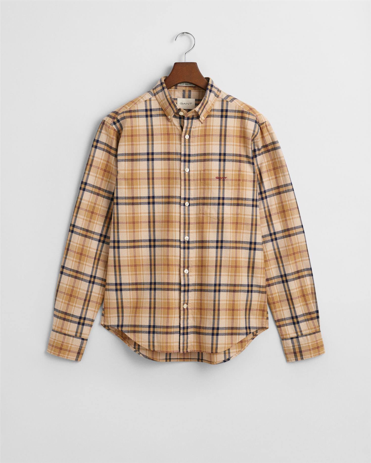 Reg Jaspe Flannel Plaid Shirt-Skjorte-Gant-Aandahls