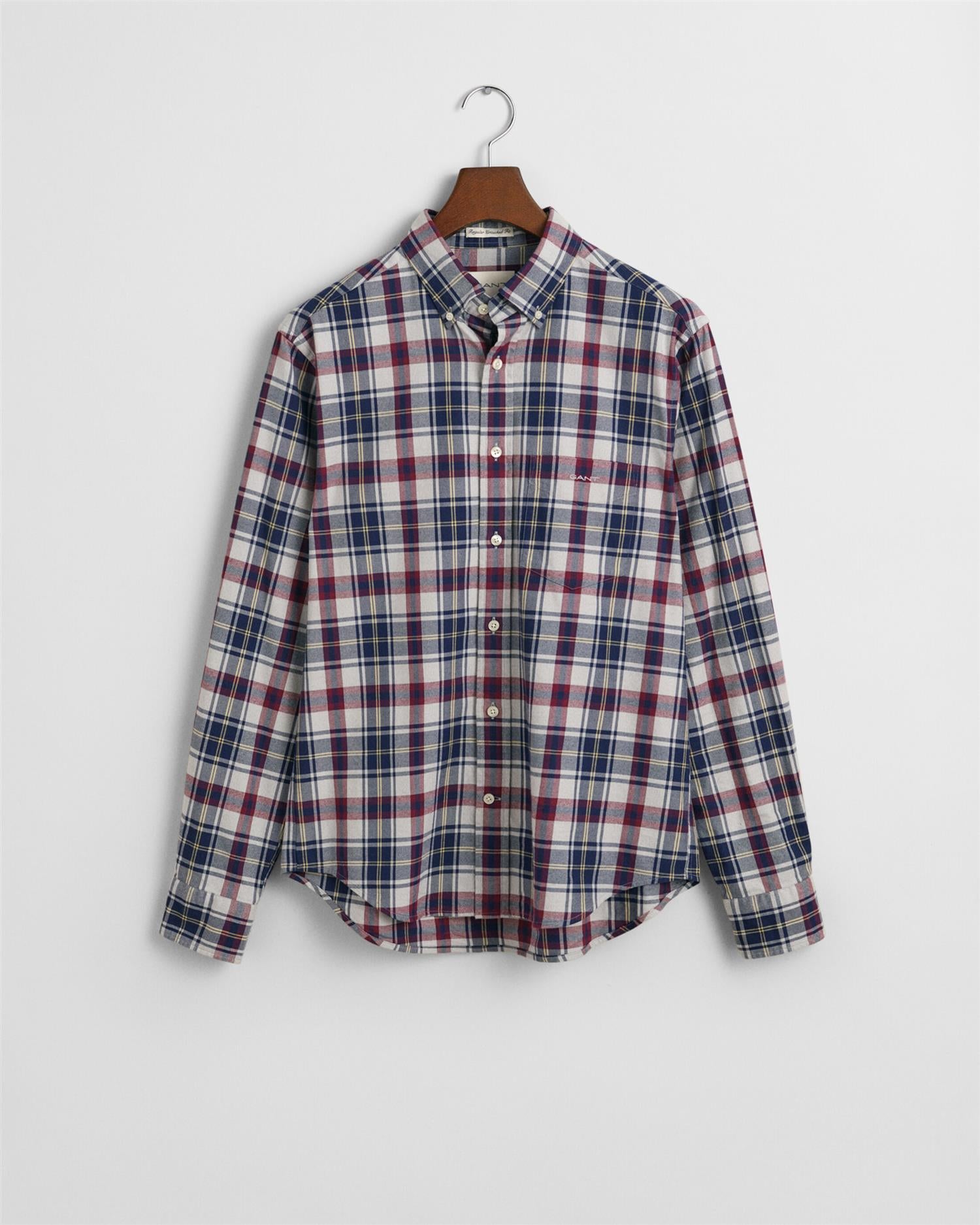 Reg Jaspe Flannel Plaid Shirt-Skjorte-Gant-Aandahls