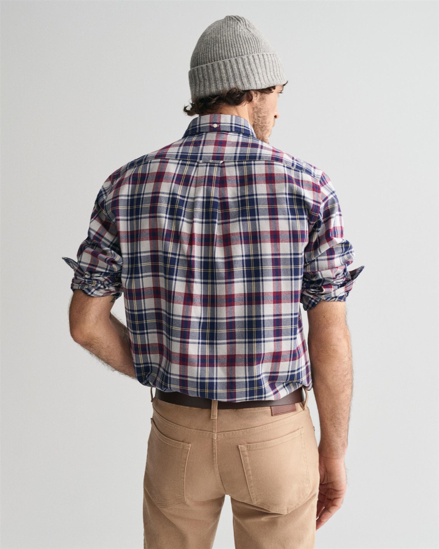 Reg Jaspe Flannel Plaid Shirt-Skjorte-Gant-Aandahls