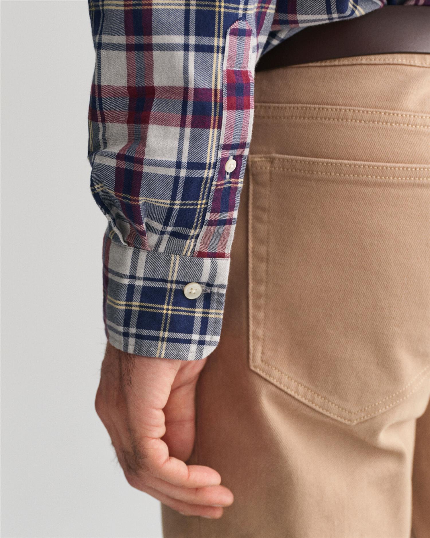 Reg Jaspe Flannel Plaid Shirt-Skjorte-Gant-Aandahls