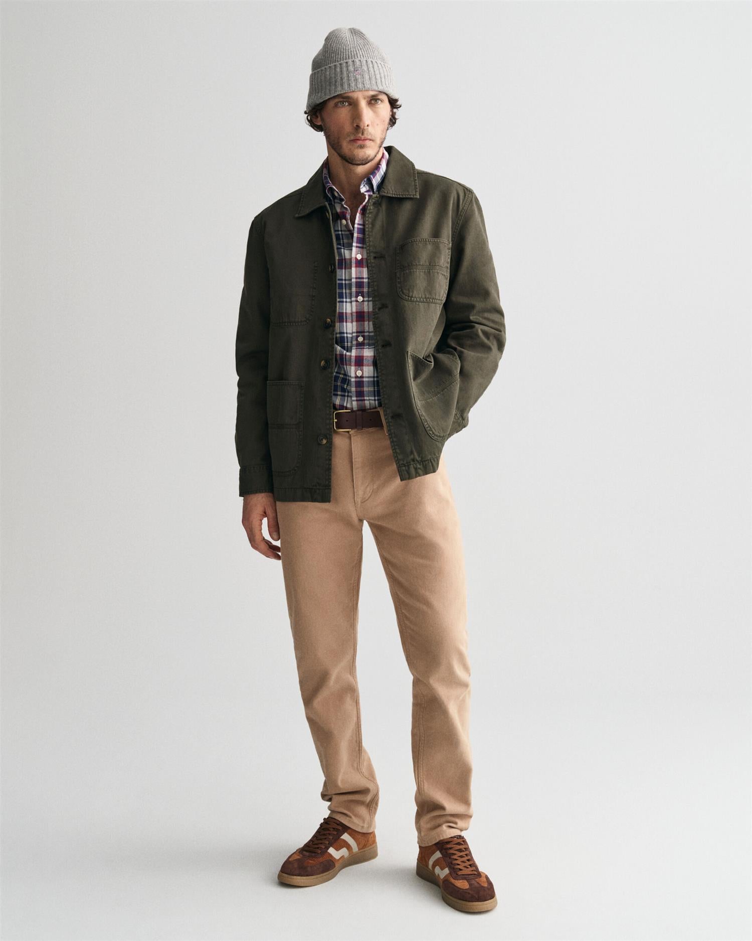 Reg Jaspe Flannel Plaid Shirt-Skjorte-Gant-Aandahls