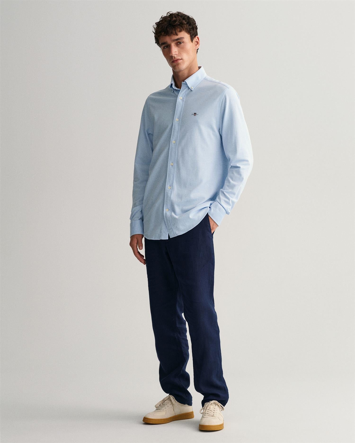 Reg jersey pique shirt-Skjorter-Gant-Aandahls