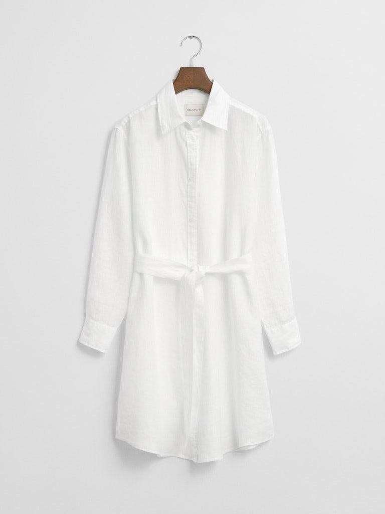 Reg Linen Belted Shirt Dress-Kjole-Gant-Aandahls