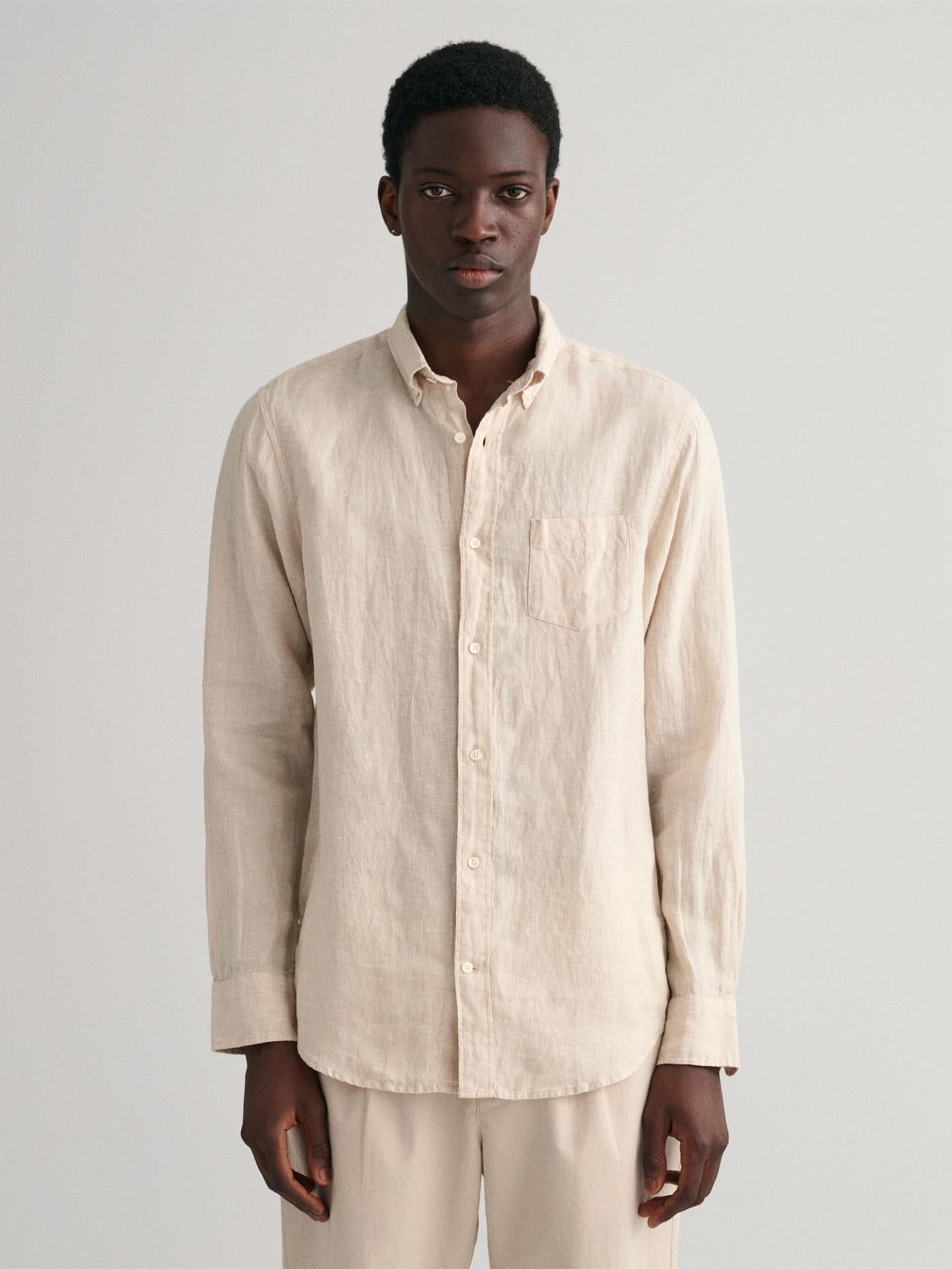 Reg linen shirt-Skjorter-Gant-Aandahls