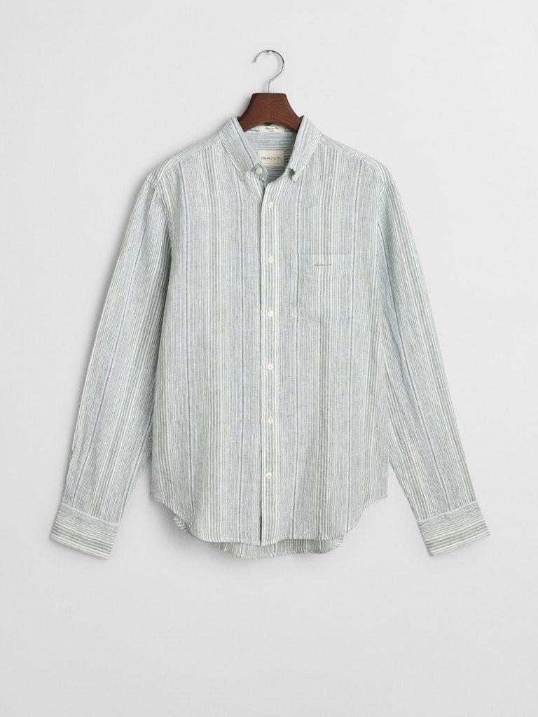 Reg Linen stripe shirt-Skjorte-Gant-Aandahls