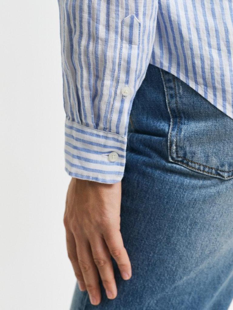 Reg Linen Striped Shirt-Skjorte-Gant-Aandahls