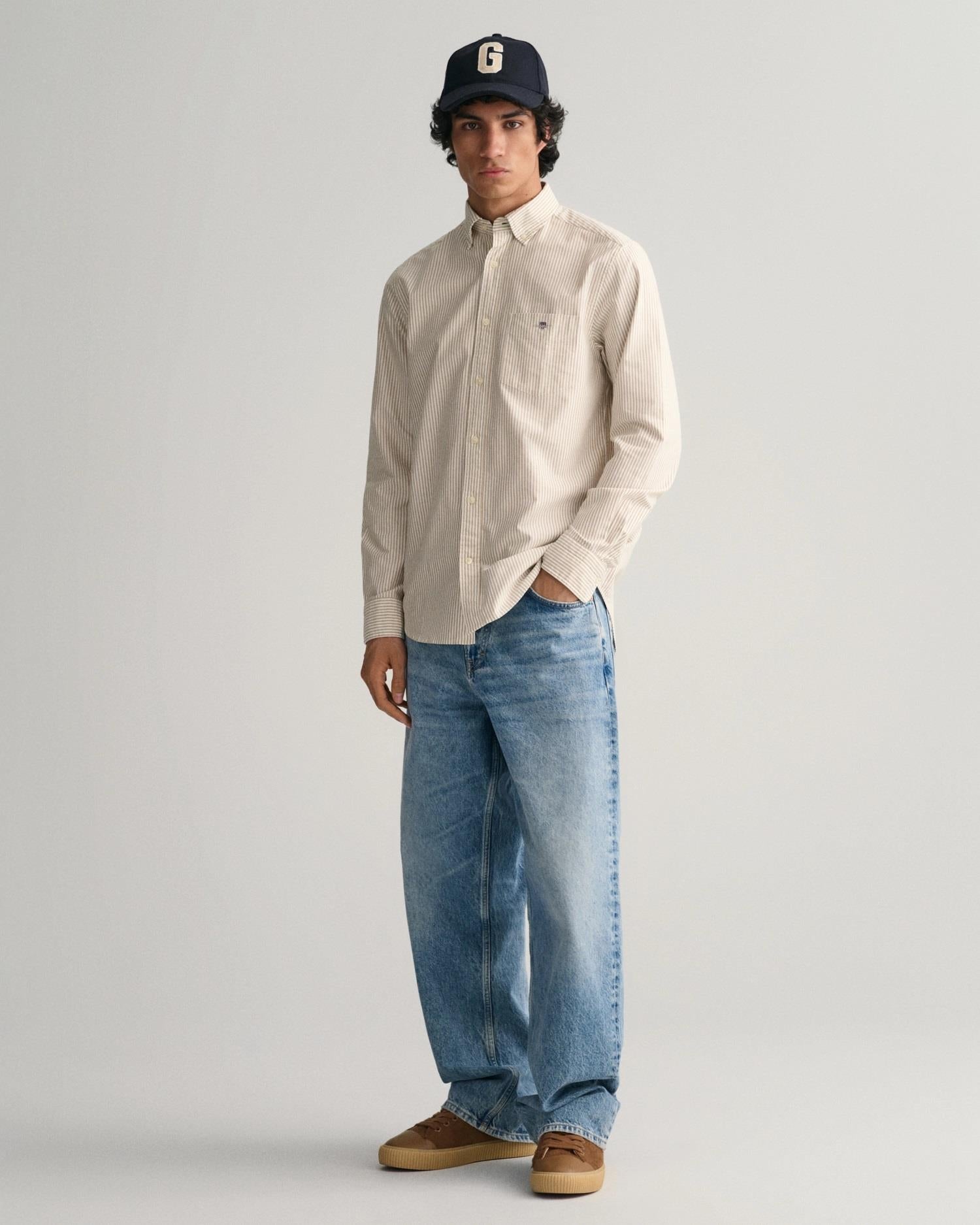REG OXFORD BANKER STRIPE SHIRT-Skjorter-Gant-Aandahls