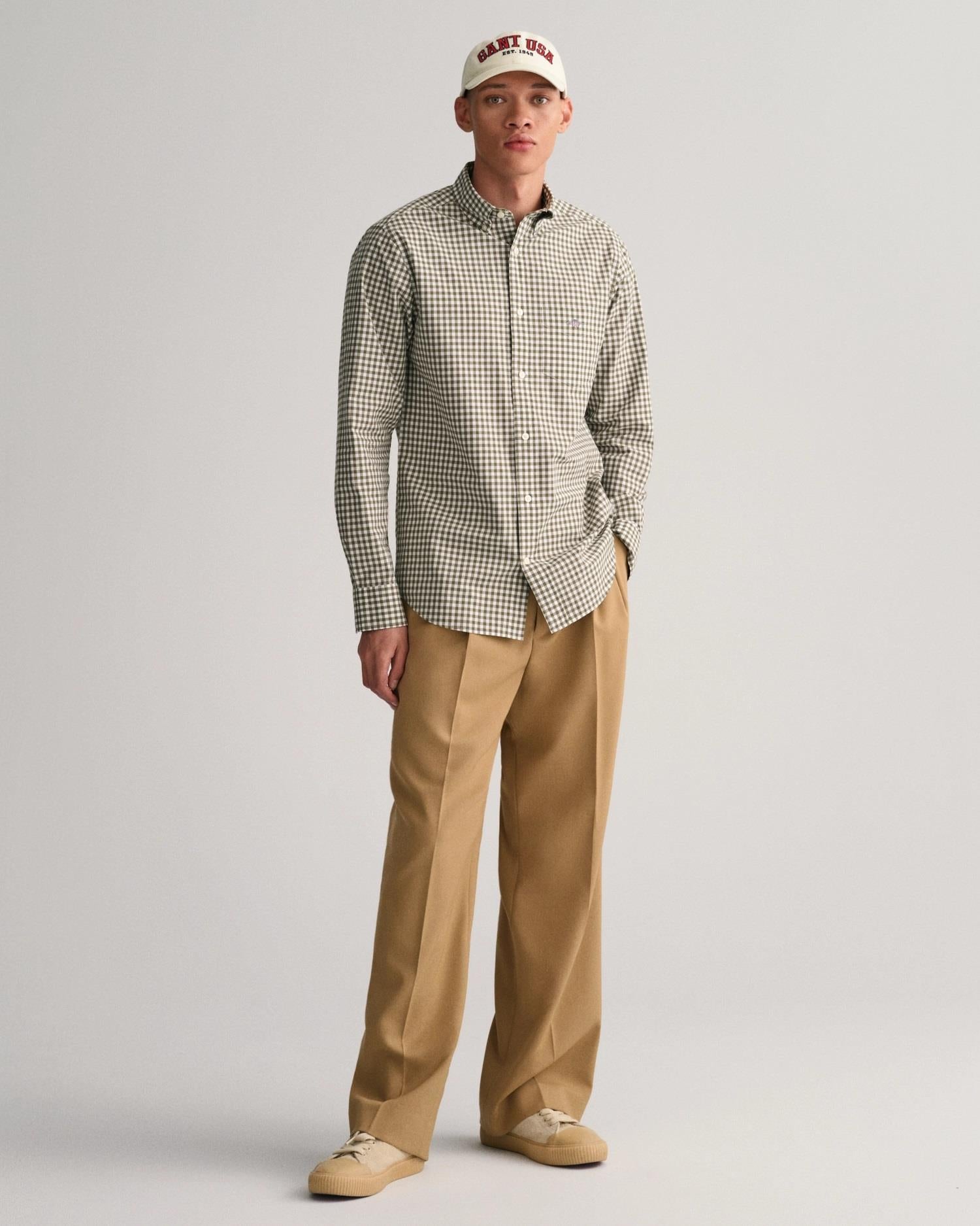 REG POPLIN GINGHAM SHIRT-Skjorter-Gant-Aandahls