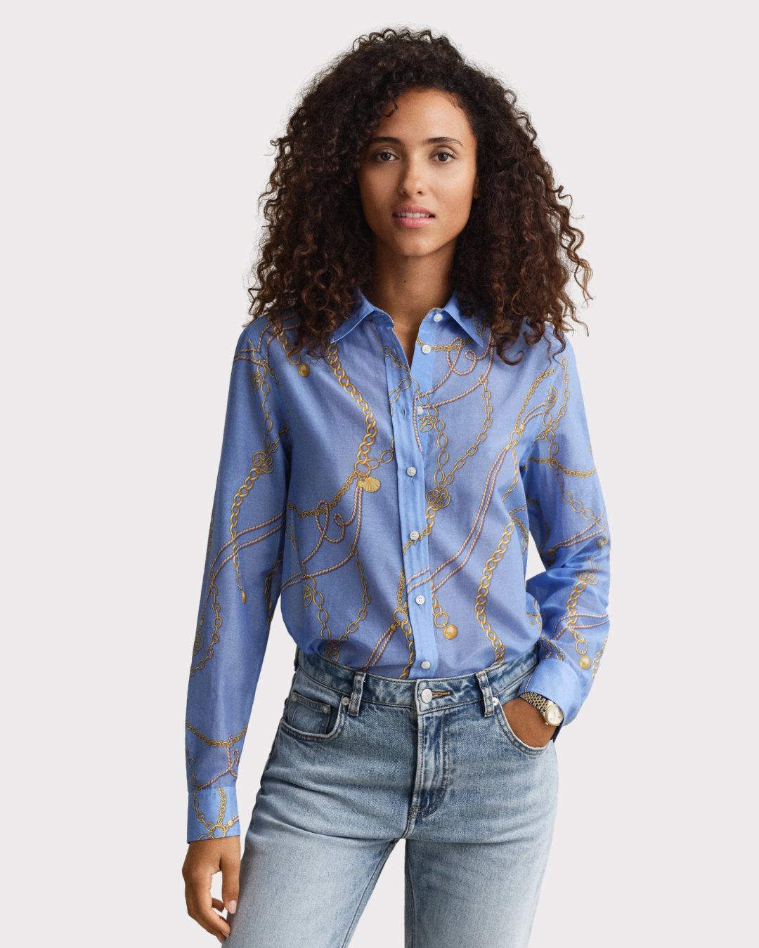 Reg Printed Ctn Silk Ls Shirt