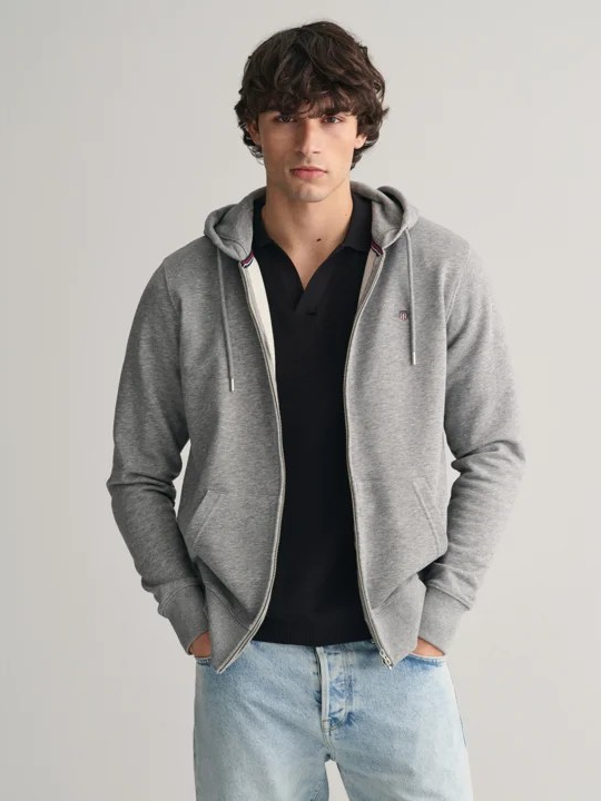Reg Shield full zip hoodie-Genser-Gant-Aandahls