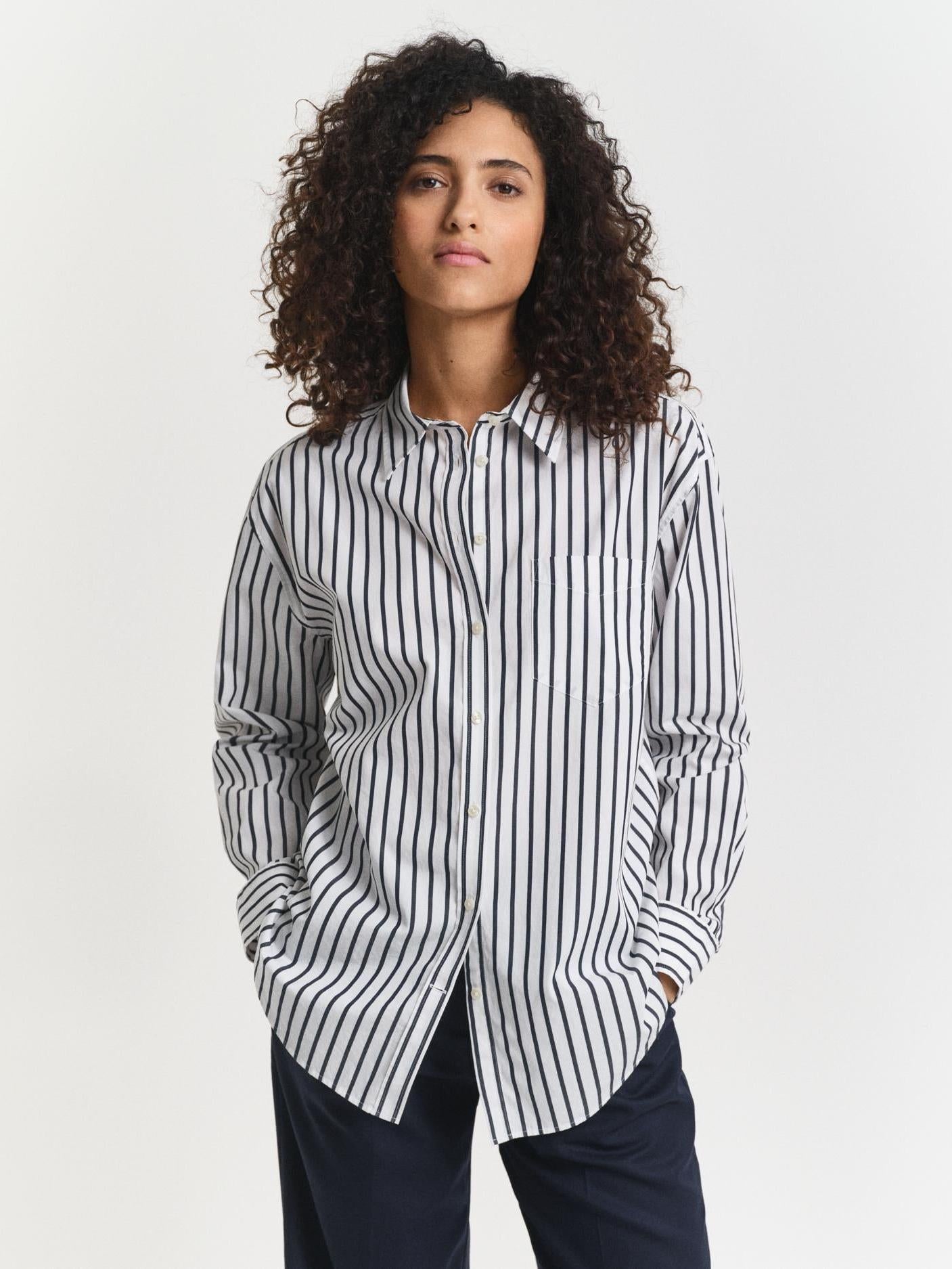 Rel Classic Poplin Striped Shirt-Skjorte-Gant-Aandahls