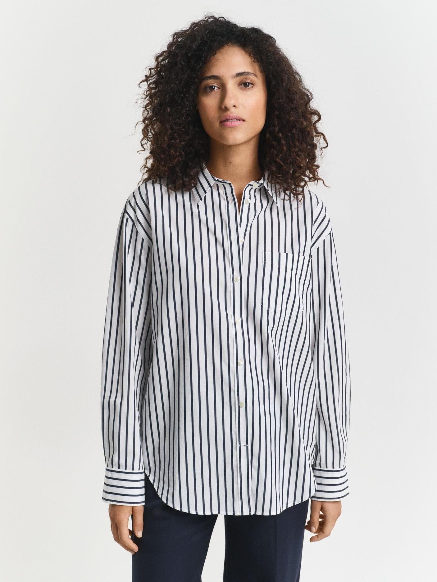 Rel Classic Poplin Striped Shirt-Skjorte-Gant-Aandahls