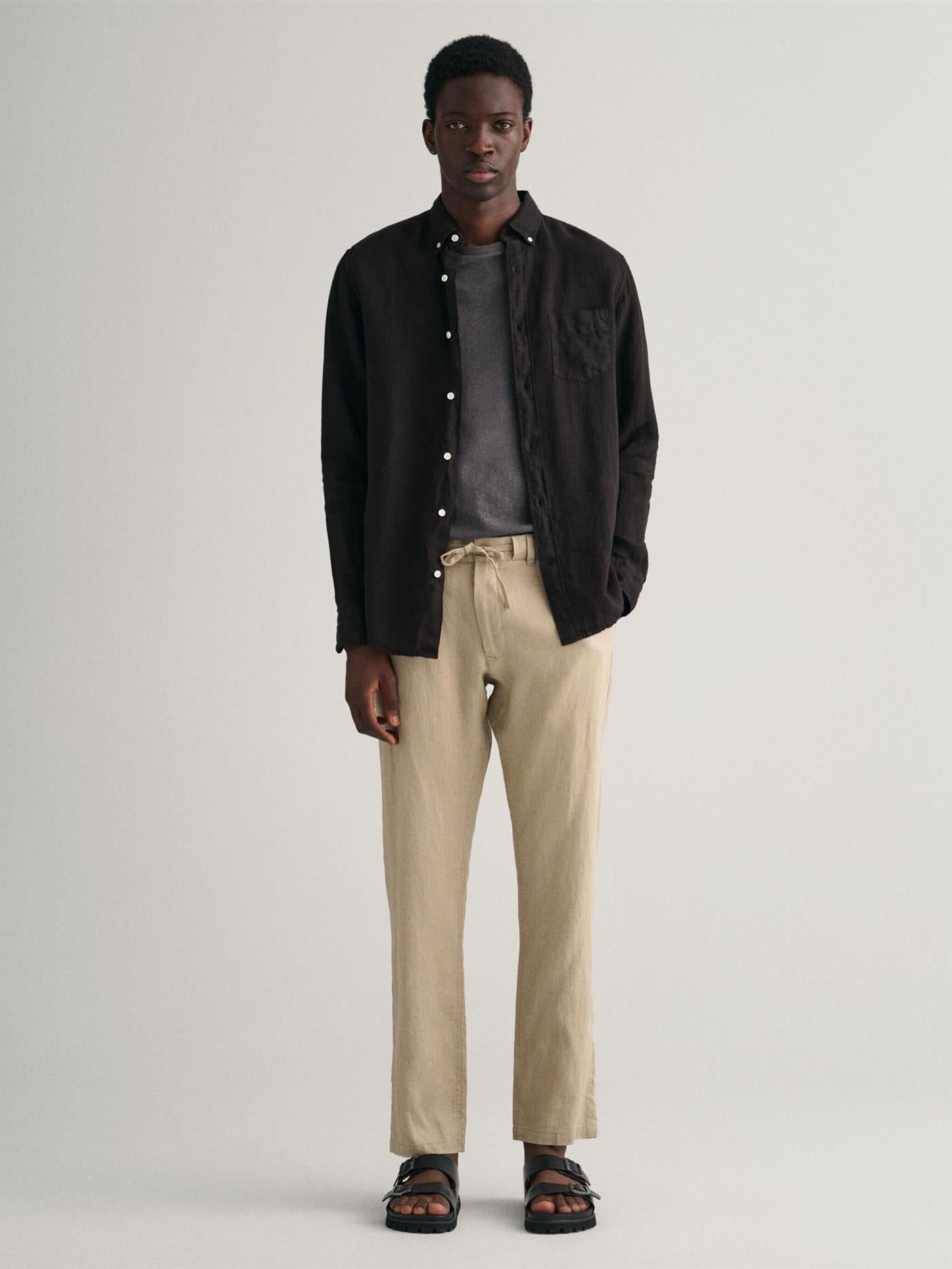 Relaxed linen DS pants-Bukser-Gant-Aandahls