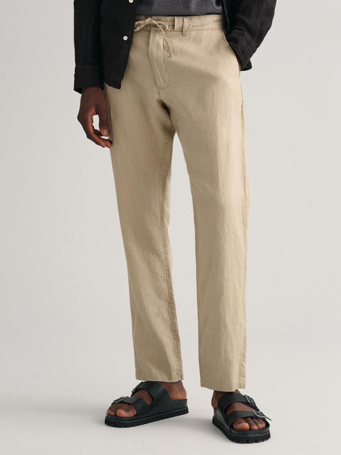 Relaxed linen DS pants-Bukser-Gant-Aandahls
