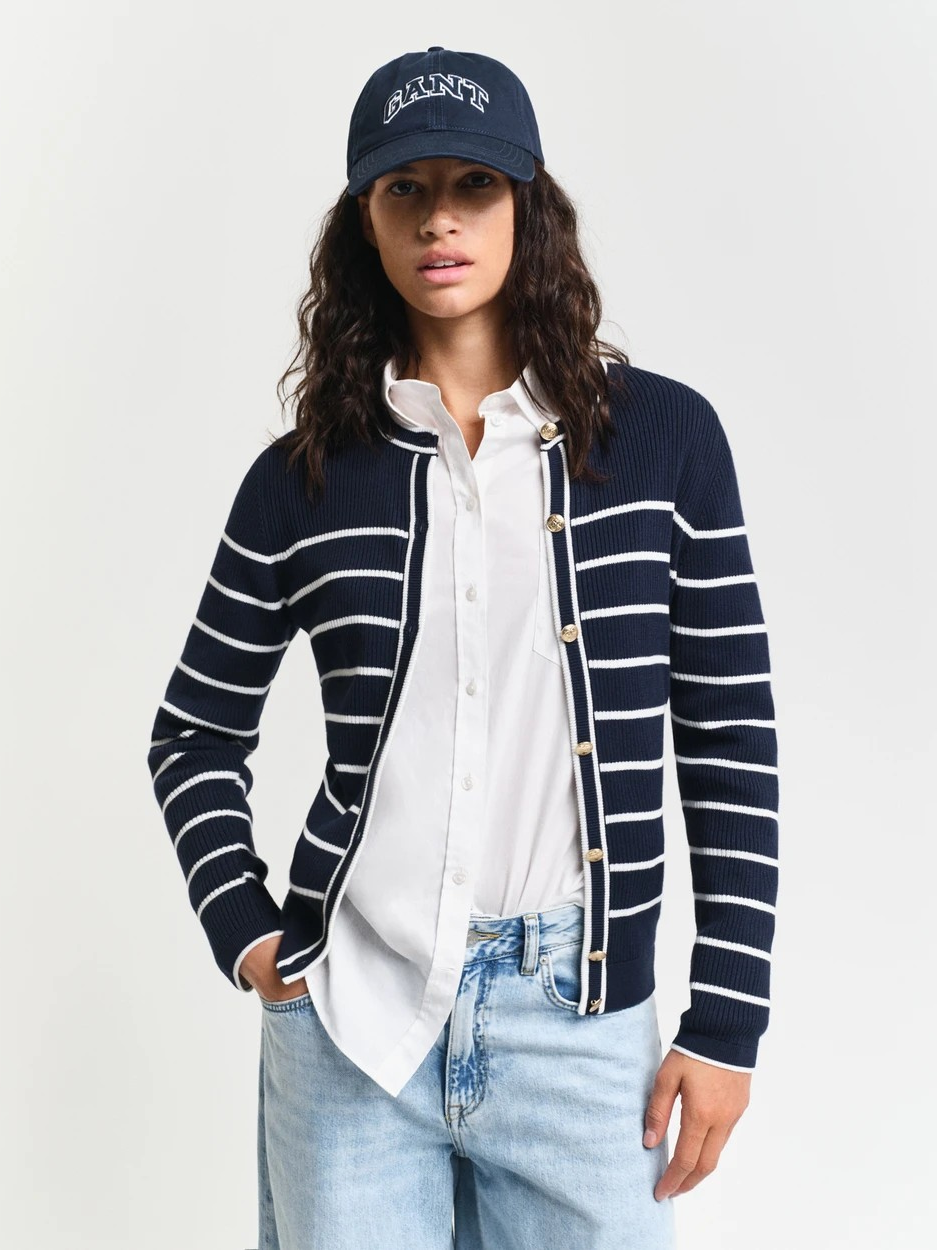 Ribbed breton cardigan-Cardigan-Gant-Aandahls