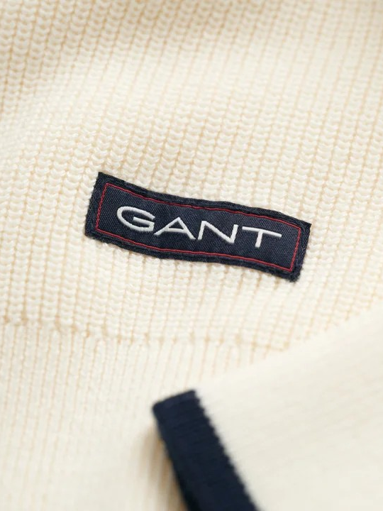 Ribbed cotton halfzip-Genser-Gant-Aandahls