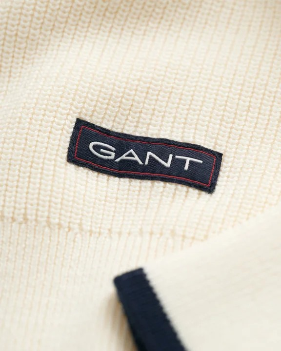 Ribbed cotton halfzip-Genser-Gant-Aandahls