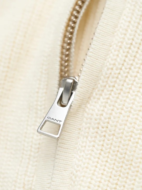 Ribbed cotton halfzip-Genser-Gant-Aandahls