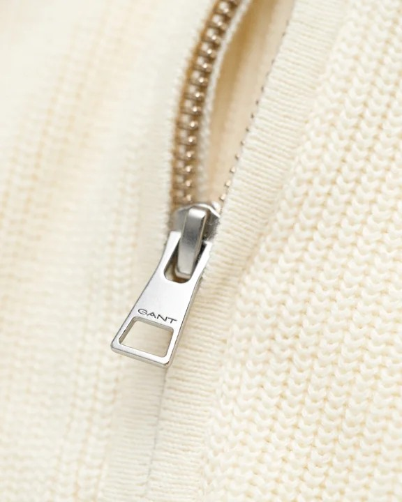 Ribbed cotton halfzip-Genser-Gant-Aandahls