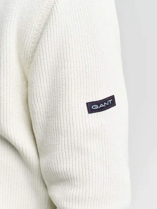 Ribbed cotton halfzip-Genser-Gant-Aandahls