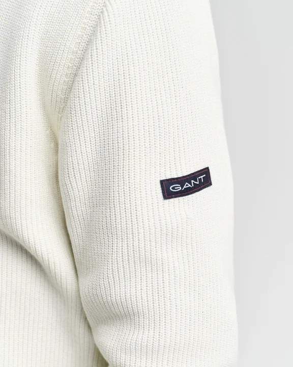 Ribbed cotton halfzip-Genser-Gant-Aandahls