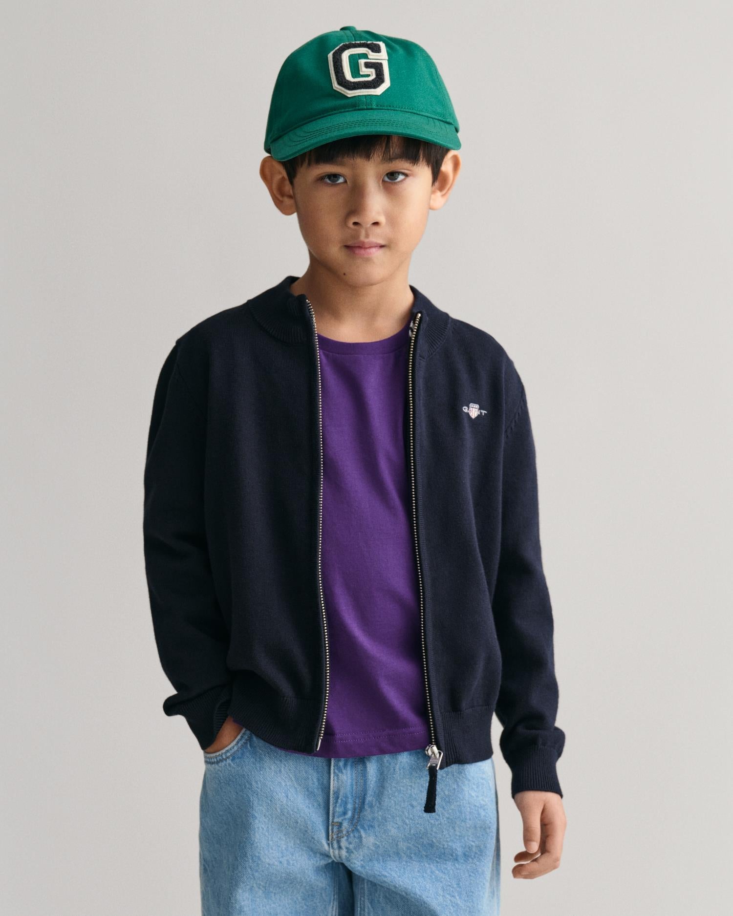 Shield cotton zip-Cardigan-Gant-Aandahls