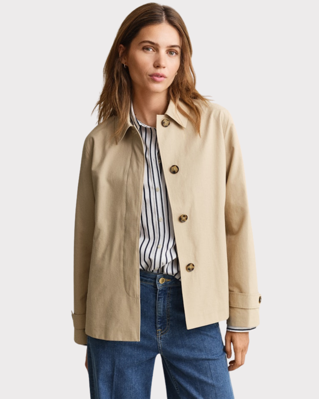 Short Cotton Blend Car Coat