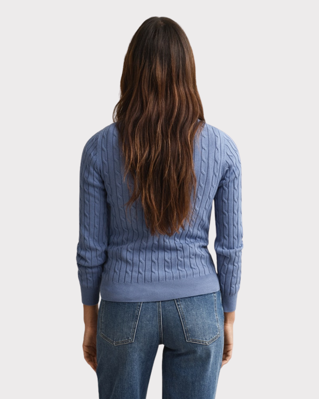 Stretch Cotton Cable C-Neck-Genser-Gant-Aandahls