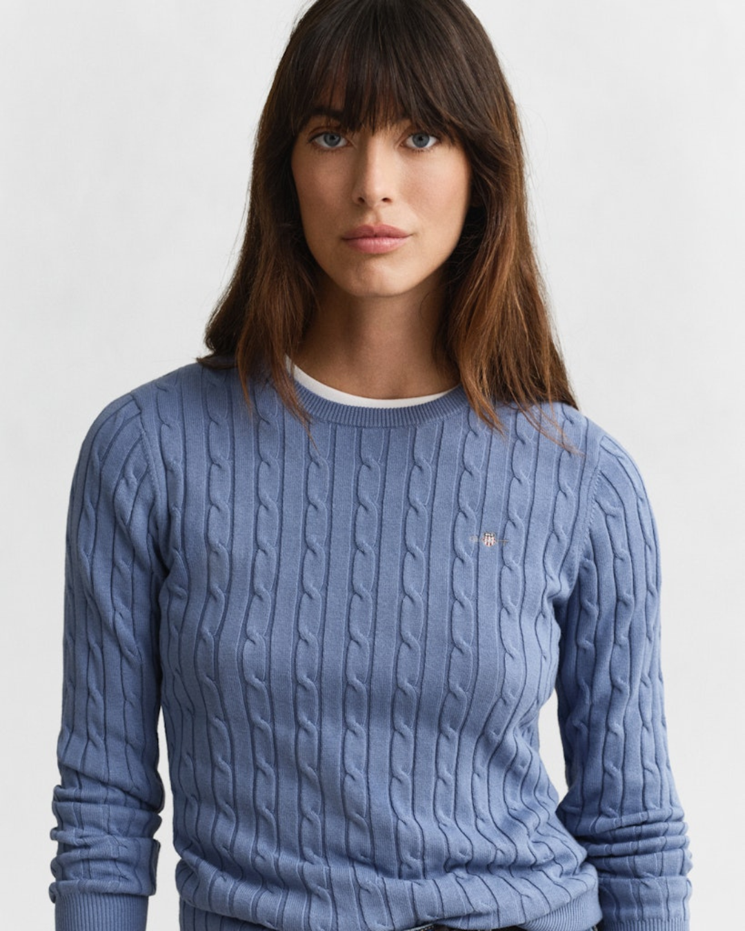 Stretch Cotton Cable C-Neck-Genser-Gant-Aandahls
