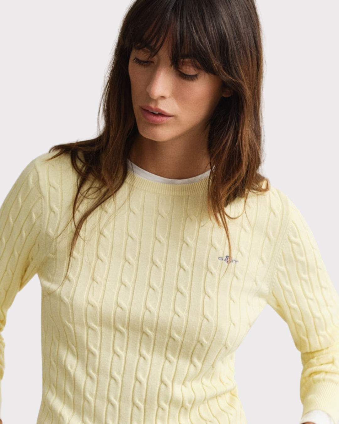 Stretch Cotton Cable C-Neck-Genser-Gant-Aandahls