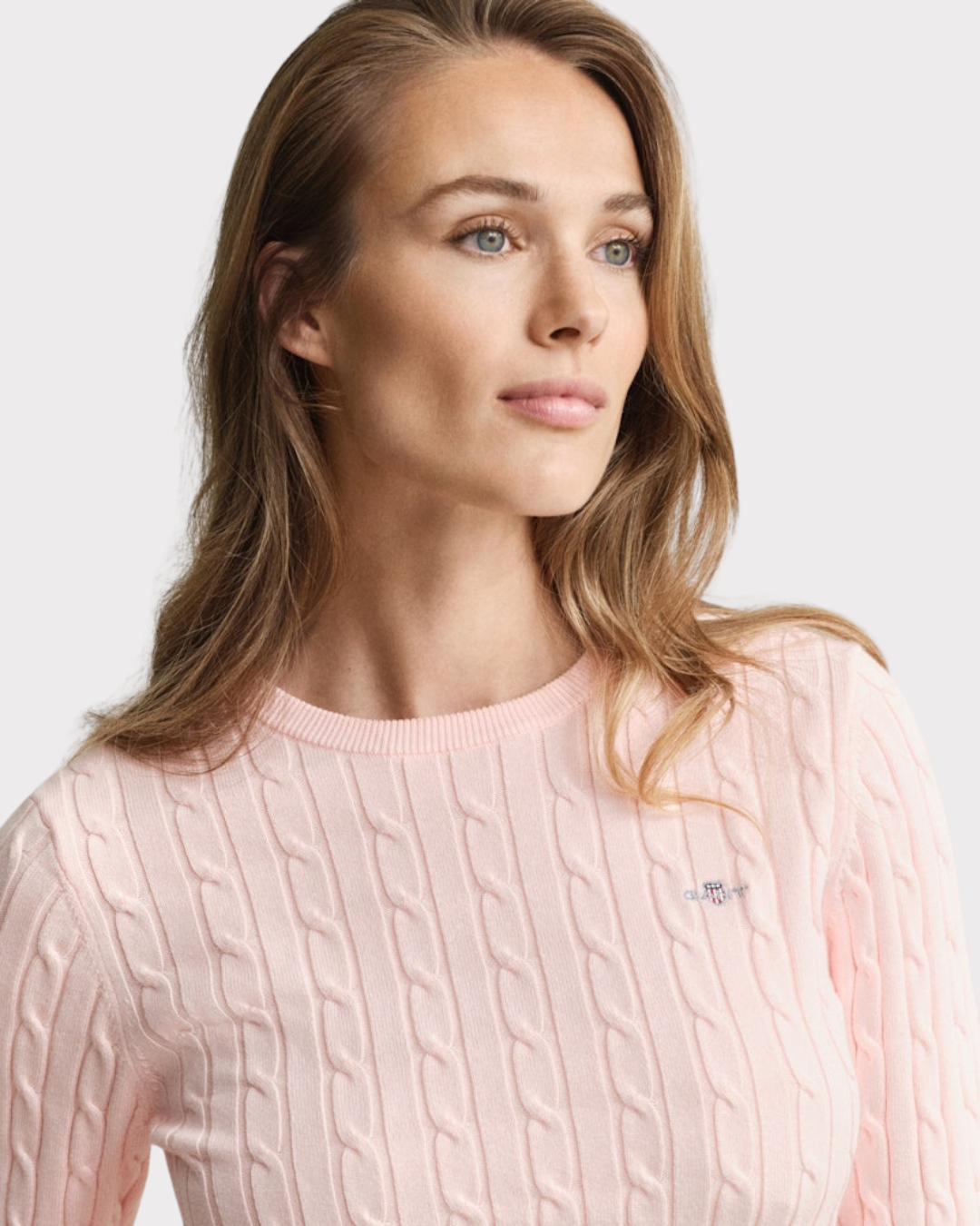 Stretch Cotton Cable C-Neck-Genser-Gant-Aandahls