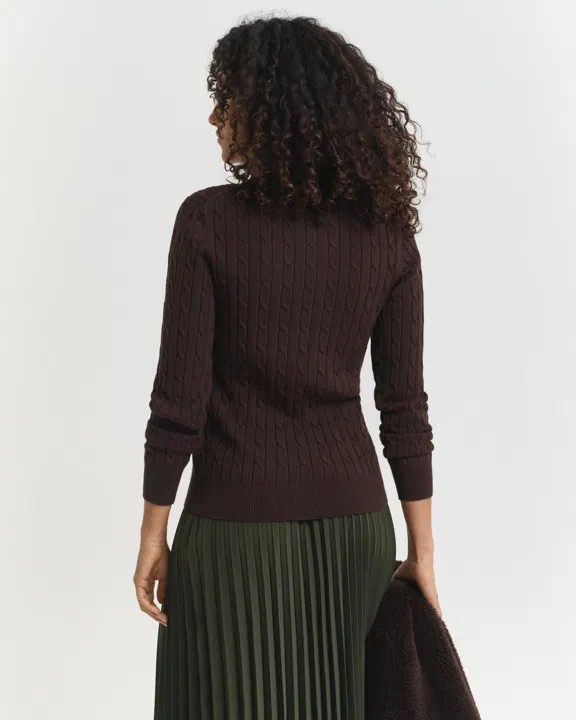 Stretch cotton cable c-neck-Strikk-Gant-Aandahls