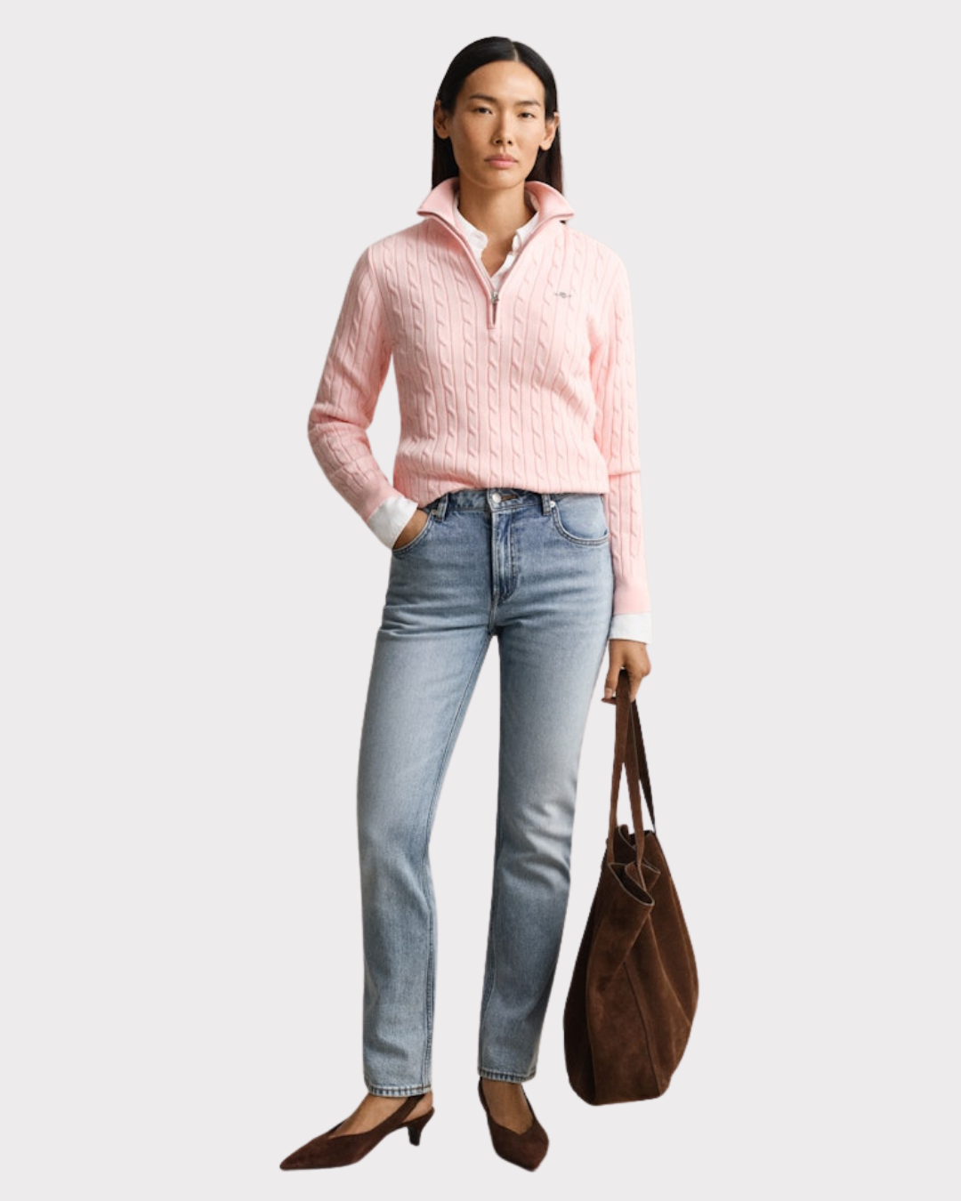 Stretch Cotton Cable Half-Zip-Genser-Gant-Aandahls
