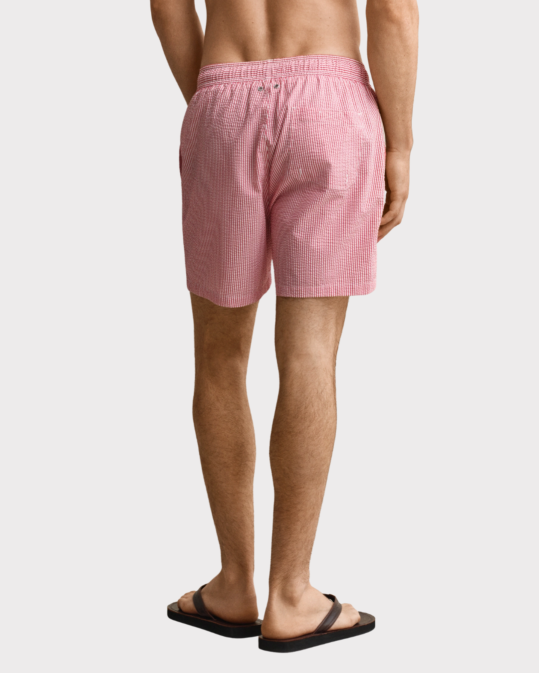 Stripete Badeshorts Med Seersucker-Motiv