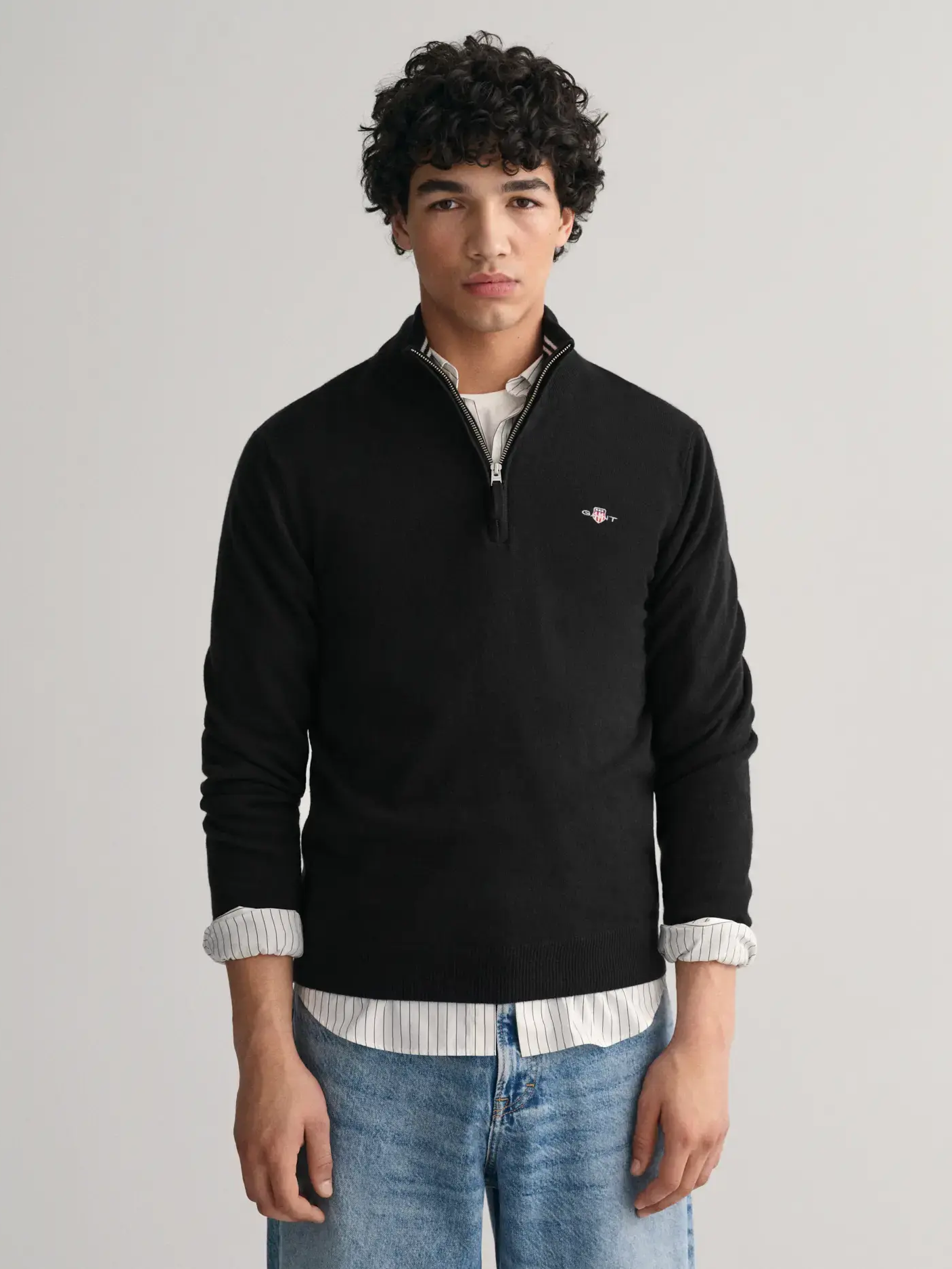 SUPERFINE LAMBSWOOL HALF ZIP-Strikk-Gant-Aandahls