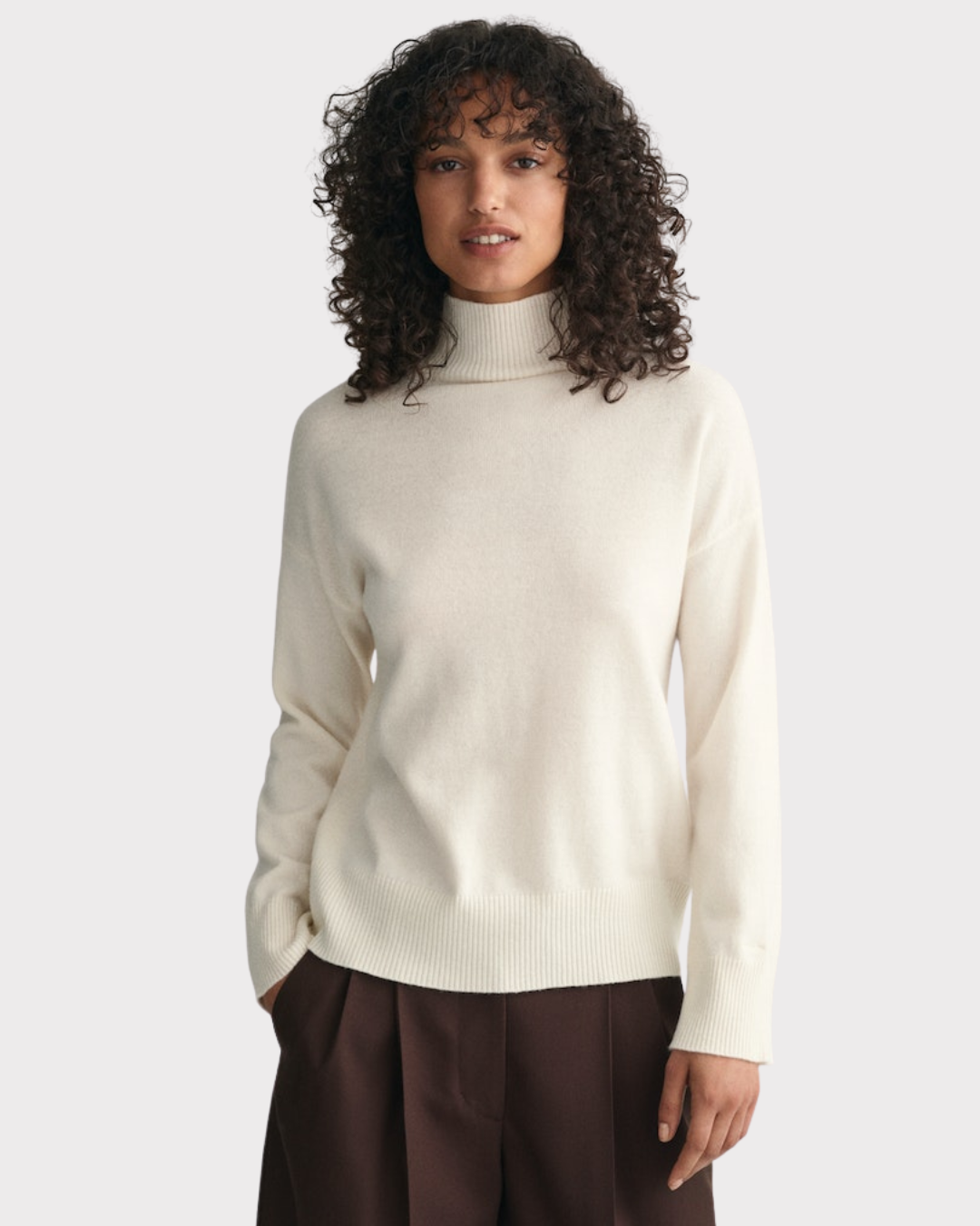 Superfine lambswool stand collar-Genser-Gant-Aandahls