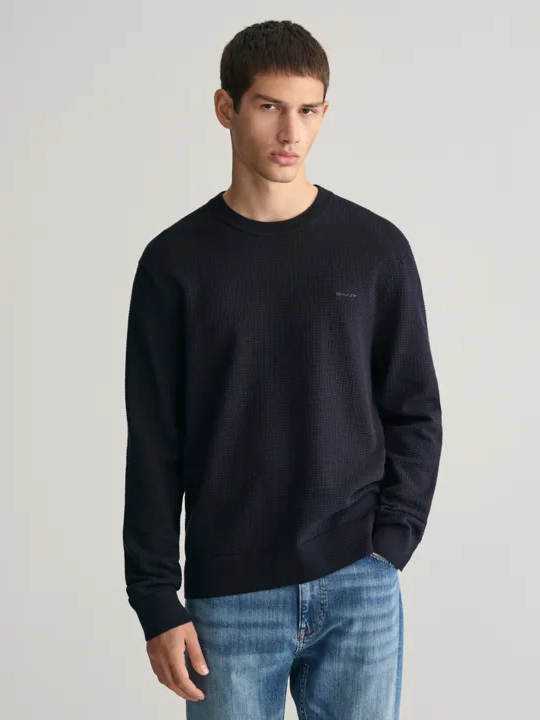 Textured genser c-neck-Strikk-Gant-Aandahls