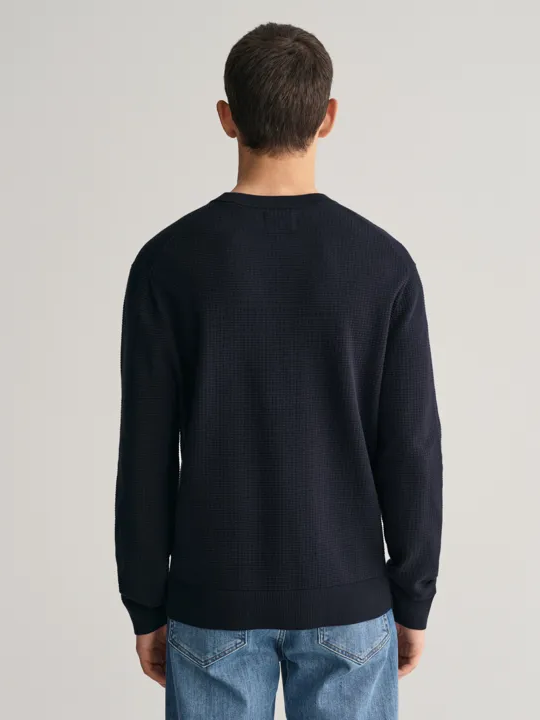 Textured genser c-neck-Strikk-Gant-Aandahls