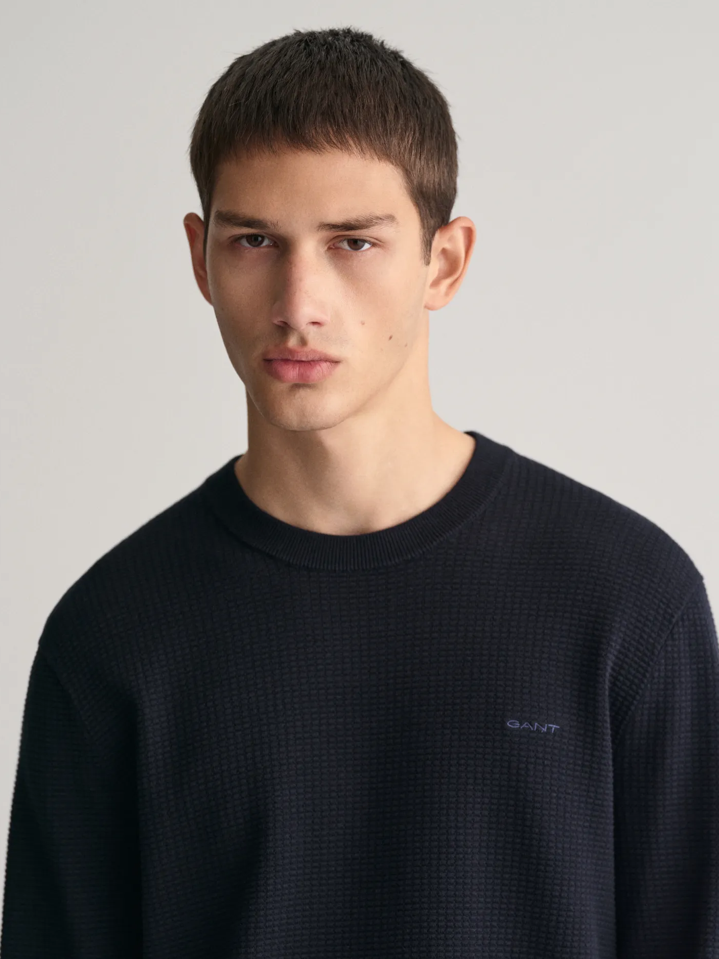 Textured genser c-neck-Strikk-Gant-Aandahls